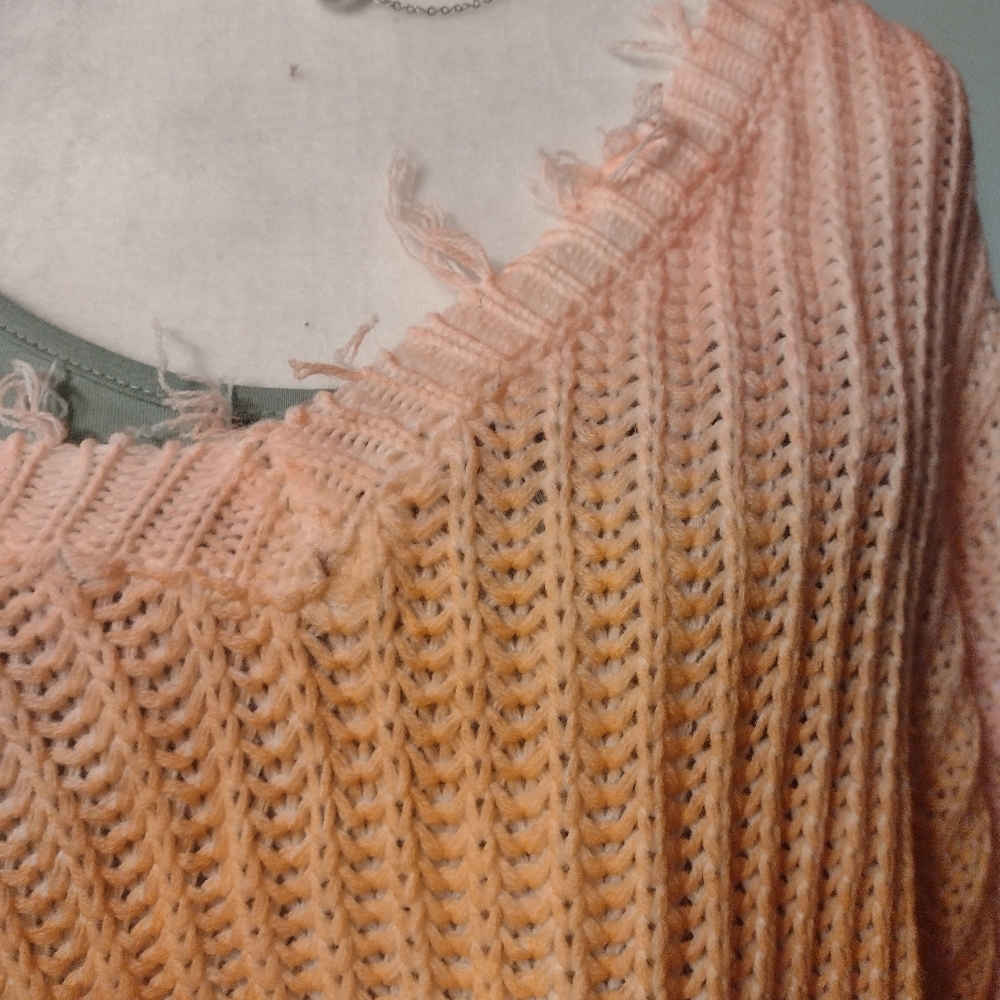 Val Marie ombre frayed edge sweater is a great burst if color and Trend - Picture 12 of 13